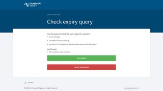 Check expiry query - Online services - NZ Transport Agency