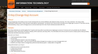 O-Key (Orange Key) Account | Information Technology | Oklahoma ...