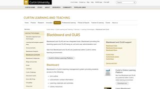 Blackboard and OLAS - Curtin Learning and Teaching - Curtin University