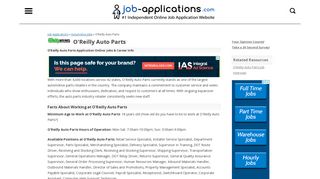 O'Reilly Auto Parts Application, Jobs & Careers Online