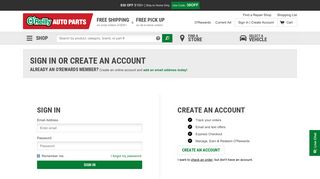 Sign In | Create Account - O'Reilly Auto Parts