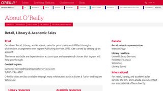 Retail, Library & Academic Sales - O'Reilly Media