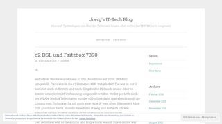 o2 DSL und Fritzbox 7390 – Joerg´s IT-Tech Blog