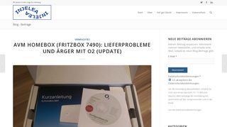 AVM Homebox (Fritzbox 7490): Lieferprobleme und Ärger mit O2 ...