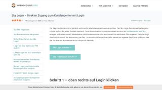 Sky Login – Direkter Zugang zum Kundencenter mit Login