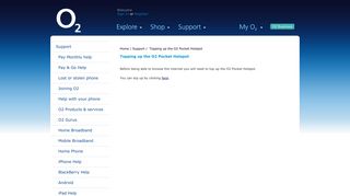 Topping up the O2 Pocket Hotspot - Support - O2