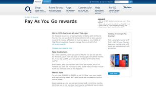 O2 | Pay As You Go rewards - O2