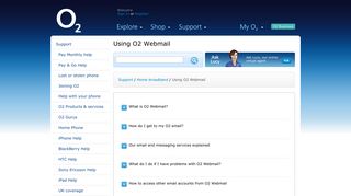 Using O2 Webmail - Home Broadband - Support - O2