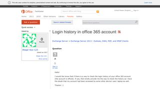 Login history in office 365 account - Microsoft