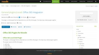 Moodle plugins directory: Office 365 Integration