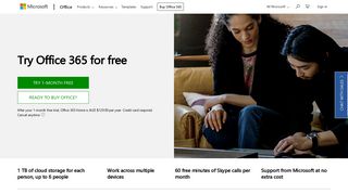 Try Microsoft Office 365 | Subscription trial, free for 1 month