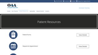 Patient Resources - OAA Orthopaedic Specialists
