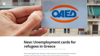 New: Unemployment cards for refugees in Greece - Refugee.Info