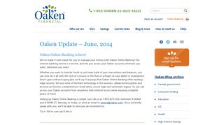 Update: Oaken Online Banking is here! – Oaken Financial