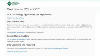 Login - D2L at Oakland Community College