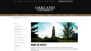 How to Apply - Graduate Education - Oakland University