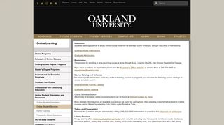 Online Student Services - Online Learning - Oakland University