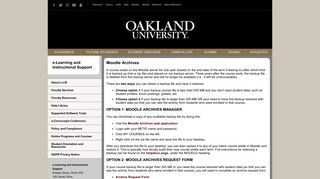 E-Learning and Instructional Support - Moodle ... - Oakland University
