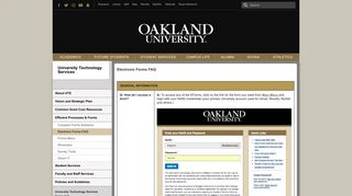 Electronic Forms FAQ - University Technology Services - Oakland ...