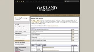 Webmail - University Technology Services- Oakland University