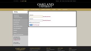 Oakland University Development - Login - iModules