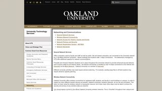 Networking - University Technology Services- Oakland University