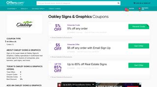 Oakley Signs & Graphics Coupons & Promo Codes 2019: 5% off