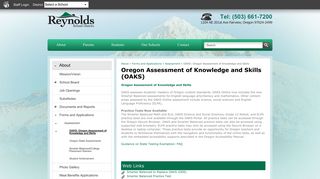 Oregon Assessment of Knowledge and Skills (OAKS) | Reynolds ...