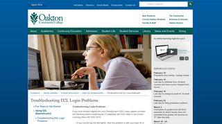 Troubleshooting D2L Login Problems - Oakton Community College