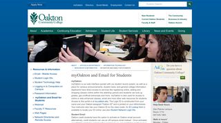 myOakton and Email for Students - Oakton Community College