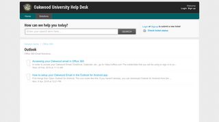 Outlook : Oakwood University Help Desk