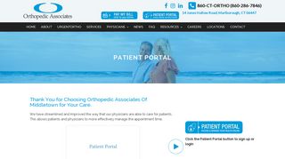 Online Patient Portal | Orthopedic Surgeons in Middletown CT ...