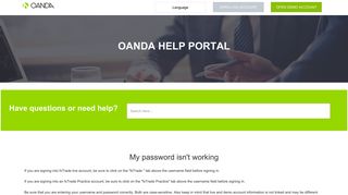 My password isn't working - oanda