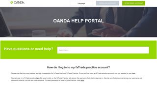 How do I log in to my fxTrade Practice account. - oanda