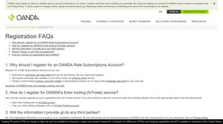 Registration FAQ | OANDA