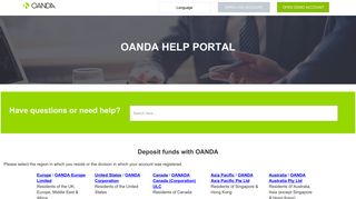 Deposit funds with OANDA - Help and Support