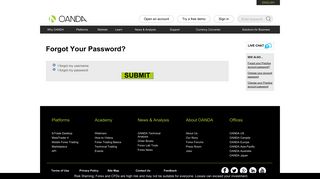 Password Reset | OANDA fxTrade Europe