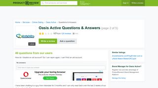 Oasis Active Questions & Answers (page 2) - ProductReview.com.au