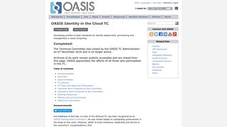 OASIS Identity in the Cloud TC | OASIS