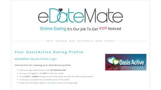 Oasis Active Dating Profile Client Login — Online Dating Profile ...