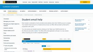 Student email help - Current Students - Curtin University