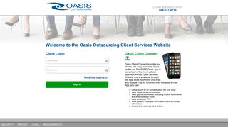 Client Services Website - Oasis Payroll - Oasis On-Line Service Center