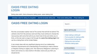 oasis free dating login