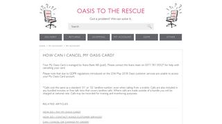 HOW CAN I CANCEL MY OASIS CARD? – Oasis