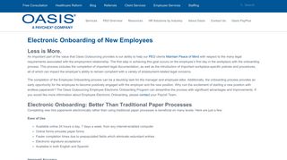 Electronic Onboarding of New Employees - Oasis Outsourcing, Inc