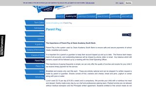 Oasis South Bank | Parent Pay