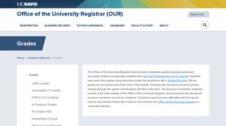 Grades - Office of the University Registrar - UC Davis