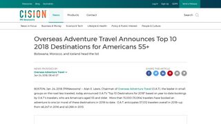 Overseas Adventure Travel Announces Top 10 2018 Destinations for ...