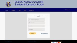 Obafemi Awolowo University - Login