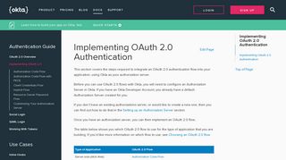 Implementing OAuth 2.0 Authentication | Okta Developer